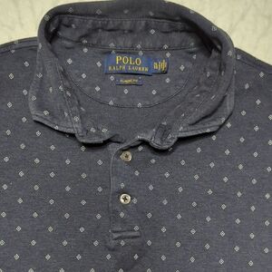 Polo Ralph Lauren Classic Fit Navy Diamond All Over Print Mens‎ Polo Shirt XL